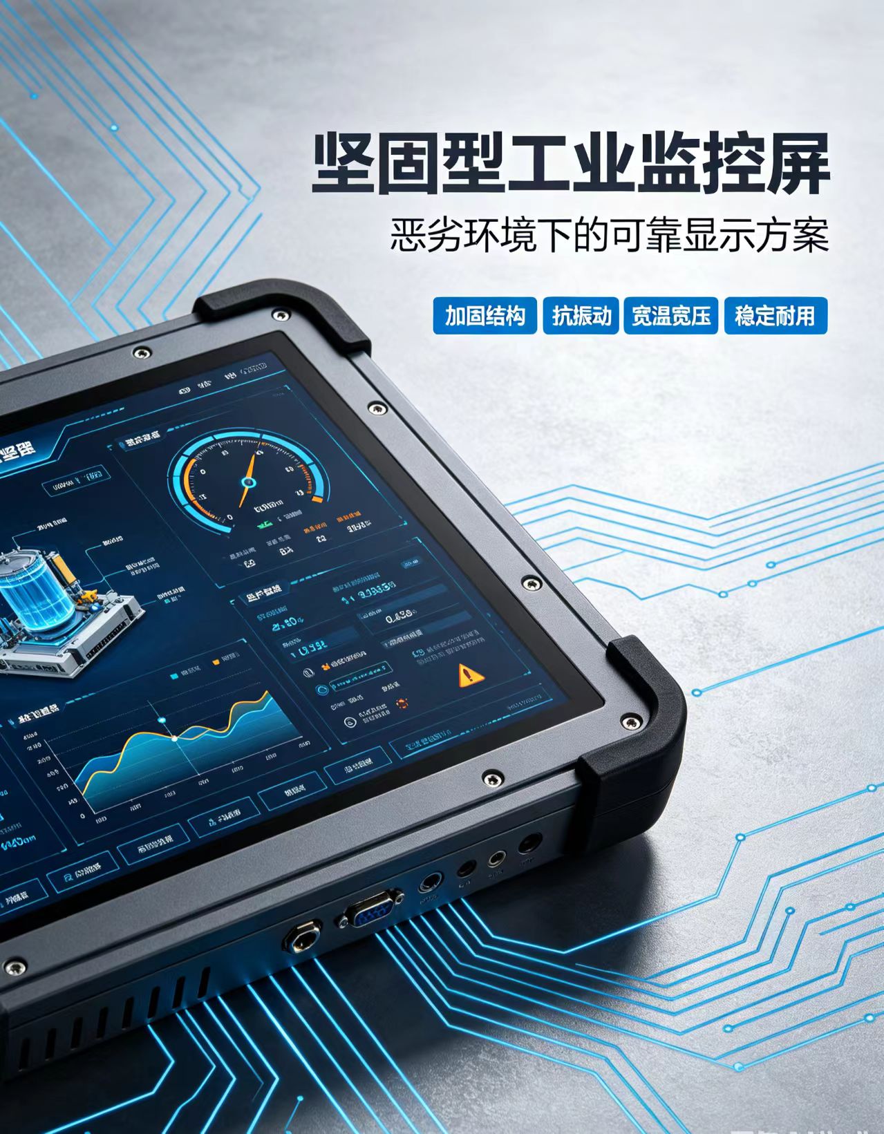 12.8寸国产防眩电容屏 G+G 16:9 可增加屏蔽、加热 工控 军工 多接口多点触